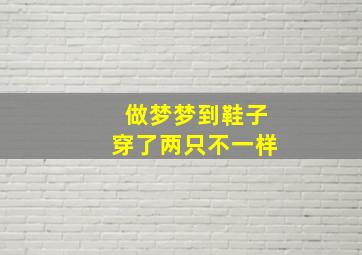 做梦梦到鞋子穿了两只不一样