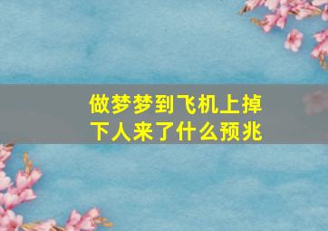 做梦梦到飞机上掉下人来了什么预兆