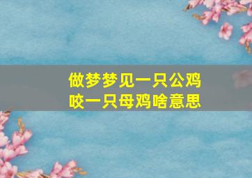 做梦梦见一只公鸡咬一只母鸡啥意思