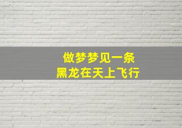 做梦梦见一条黑龙在天上飞行