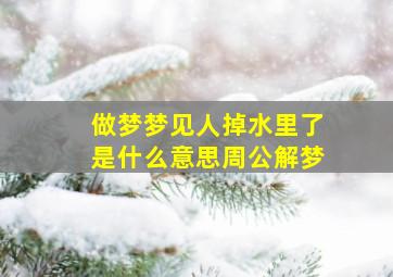 做梦梦见人掉水里了是什么意思周公解梦