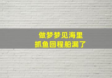 做梦梦见海里抓鱼回程船漏了