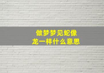 做梦梦见蛇像龙一样什么意思