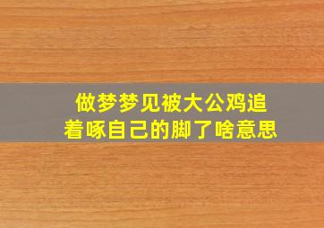 做梦梦见被大公鸡追着啄自己的脚了啥意思