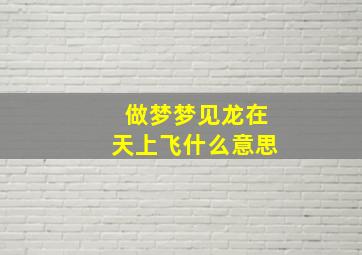 做梦梦见龙在天上飞什么意思