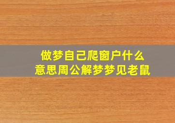 做梦自己爬窗户什么意思周公解梦梦见老鼠