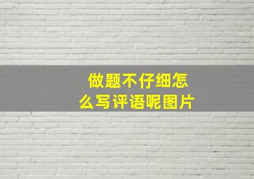 做题不仔细怎么写评语呢图片