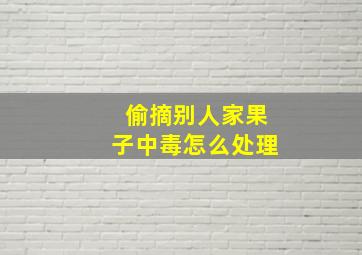 偷摘别人家果子中毒怎么处理