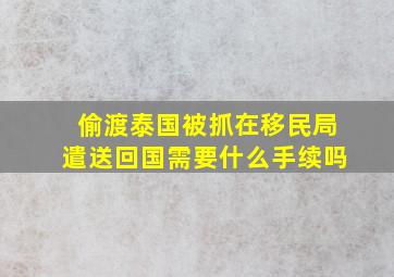 偷渡泰国被抓在移民局遣送回国需要什么手续吗