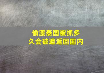 偷渡泰国被抓多久会被遣返回国内