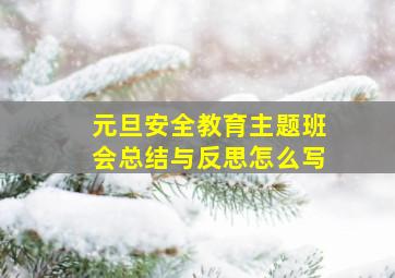 元旦安全教育主题班会总结与反思怎么写