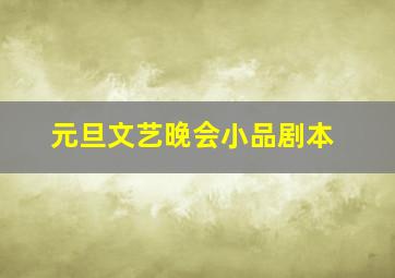 元旦文艺晚会小品剧本