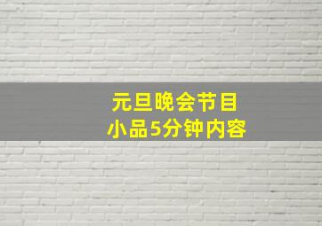 元旦晚会节目小品5分钟内容