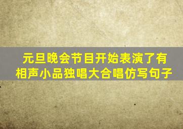 元旦晚会节目开始表演了有相声小品独唱大合唱仿写句子