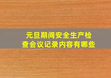 元旦期间安全生产检查会议记录内容有哪些