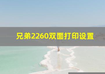 兄弟2260双面打印设置