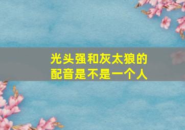 光头强和灰太狼的配音是不是一个人