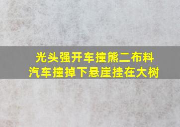 光头强开车撞熊二布料汽车撞掉下悬崖挂在大树