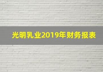 光明乳业2019年财务报表