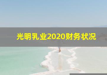 光明乳业2020财务状况