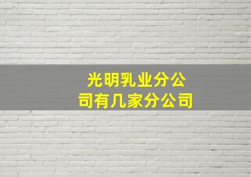 光明乳业分公司有几家分公司