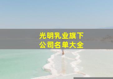 光明乳业旗下公司名单大全