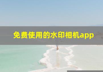 免费使用的水印相机app