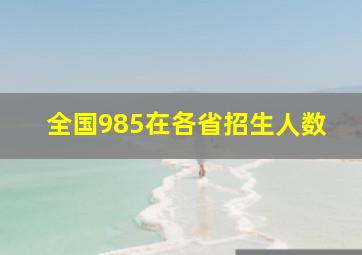 全国985在各省招生人数