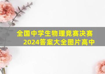 全国中学生物理竞赛决赛2024答案大全图片高中