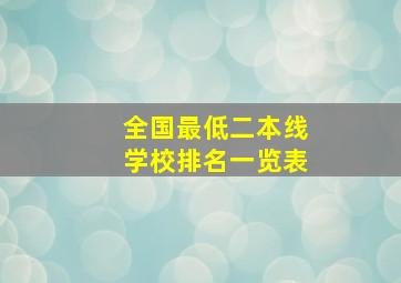 全国最低二本线学校排名一览表