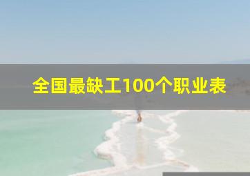 全国最缺工100个职业表