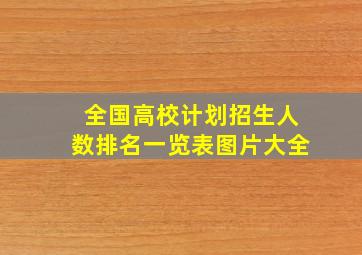 全国高校计划招生人数排名一览表图片大全