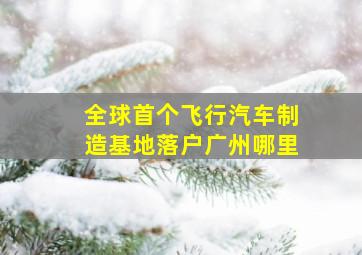 全球首个飞行汽车制造基地落户广州哪里