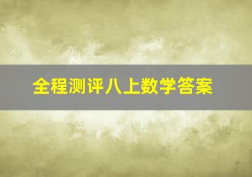 全程测评八上数学答案