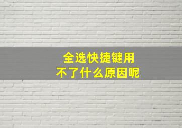 全选快捷键用不了什么原因呢