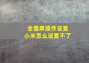 全面屏操作设置小米怎么设置不了