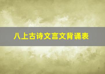 八上古诗文言文背诵表