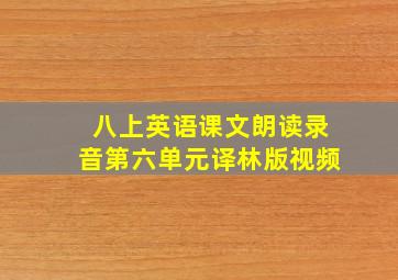 八上英语课文朗读录音第六单元译林版视频