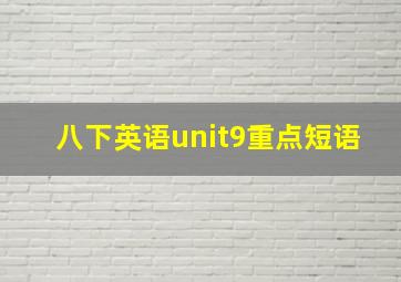 八下英语unit9重点短语