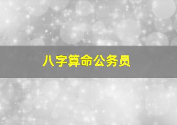 八字算命公务员