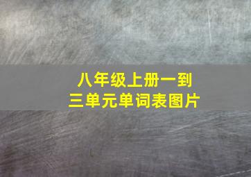 八年级上册一到三单元单词表图片