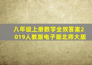 八年级上册数学全效答案2019人教版电子版北师大版