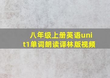 八年级上册英语unit1单词朗读译林版视频