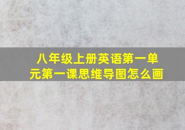 八年级上册英语第一单元第一课思维导图怎么画