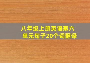 八年级上册英语第六单元句子20个词翻译