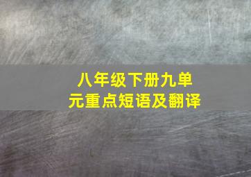 八年级下册九单元重点短语及翻译