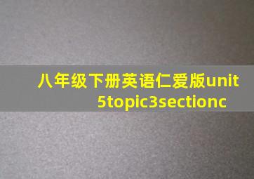 八年级下册英语仁爱版unit5topic3sectionc