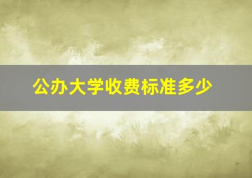 公办大学收费标准多少