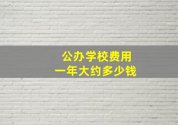 公办学校费用一年大约多少钱