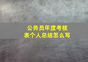 公务员年度考核表个人总结怎么写